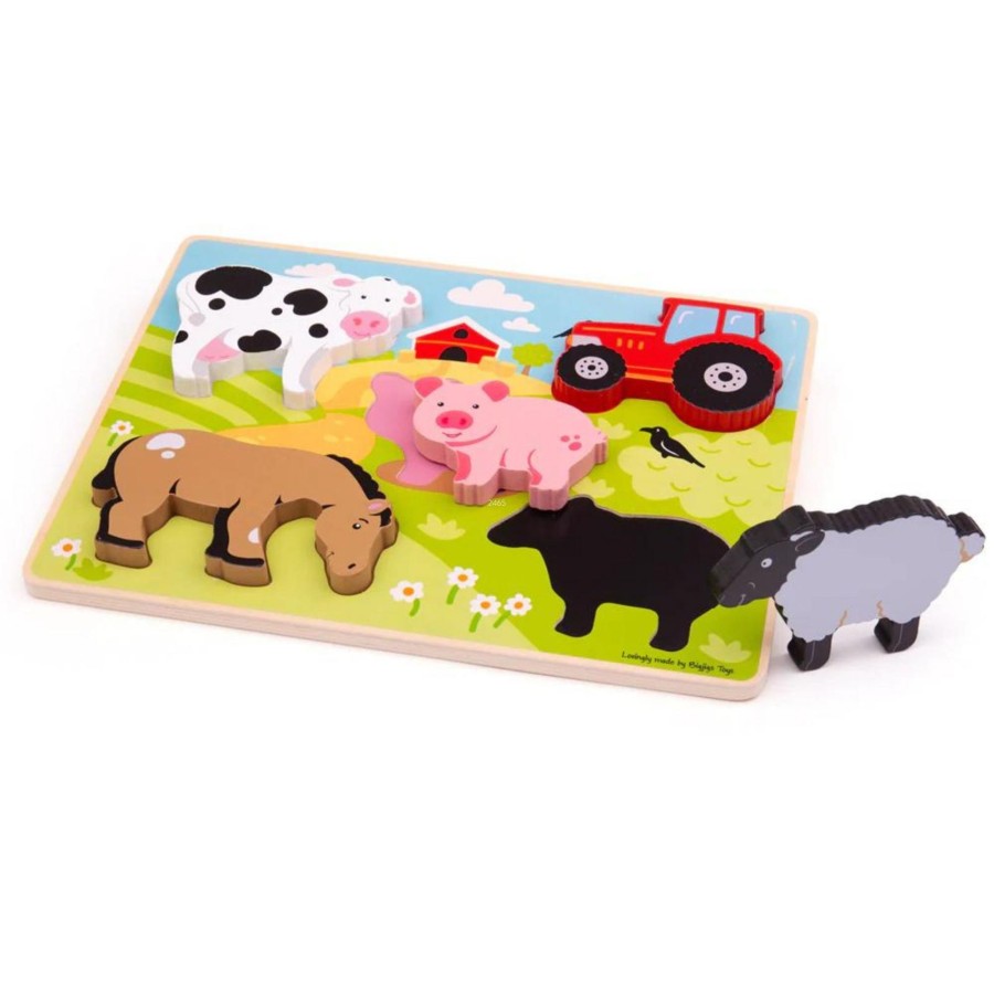 Farm Toys Bigjigs | Chunky Lift Out Farm Puzzle