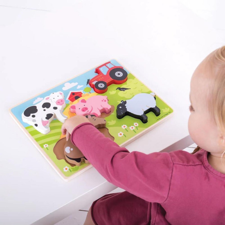 Farm Toys Bigjigs | Chunky Lift Out Farm Puzzle