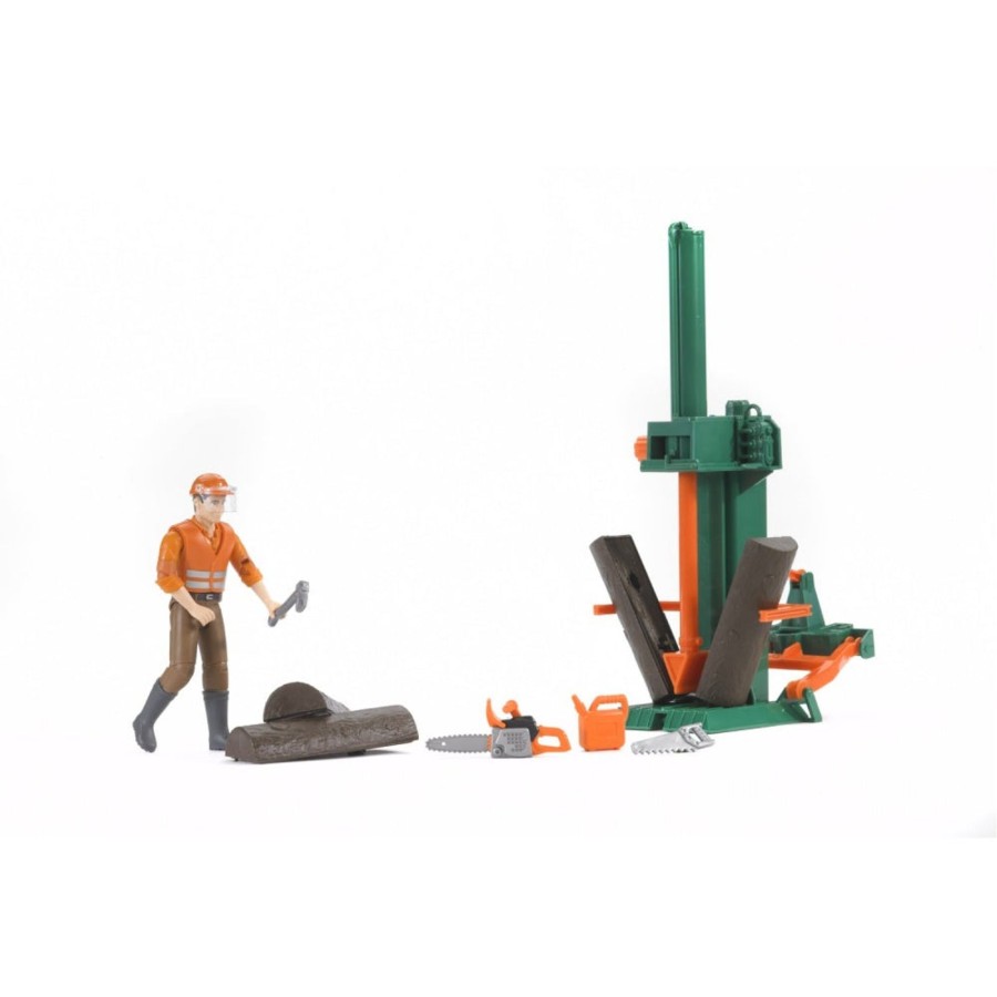 Farm Toys Bruder | Forestry Set With Log Splitter & Accessories