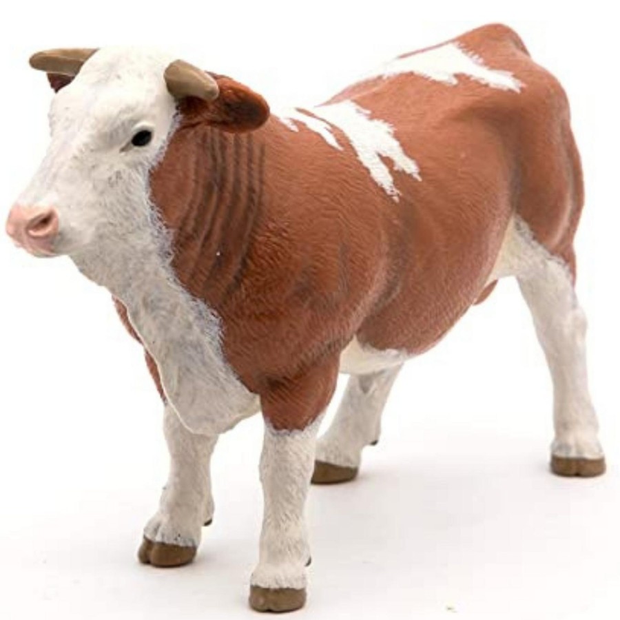 Farm Toys Papo | Papo Brown & White Simmental Bull