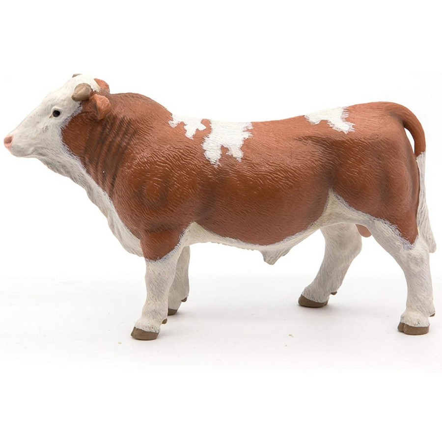 Farm Toys Papo | Papo Brown & White Simmental Bull