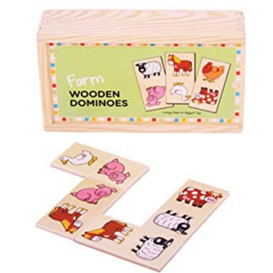 Farm Toys Bigjigs | Wooden Farm Dominoes