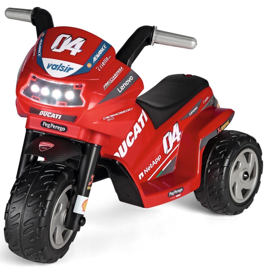 Outdoor Toys Peg Perego | Mini Ducati Electric Motorbike With Helmet