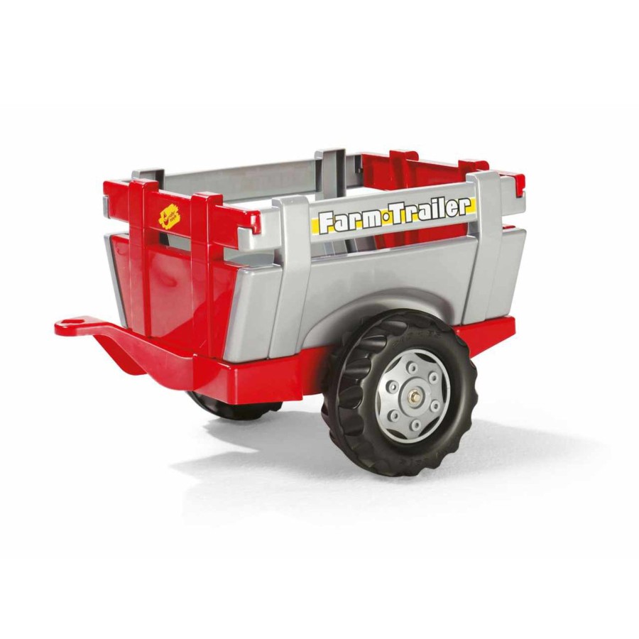 Outdoor Toys Rolly Toys | Red & Silver Farm Trailer