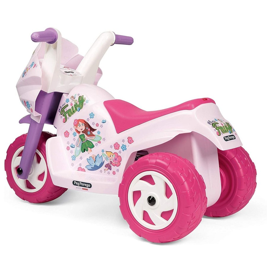 Outdoor Toys Peg Perego | Mini 6V White & Pink Electric Motorbike